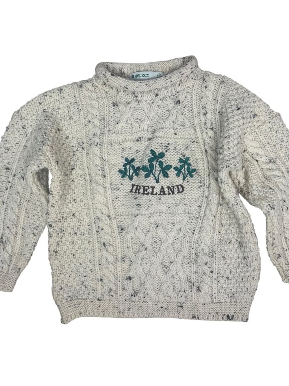 Inisfree Irish Wool Cableknit Fisherman Sweater Boys 2-3 Years Shamrock Classic